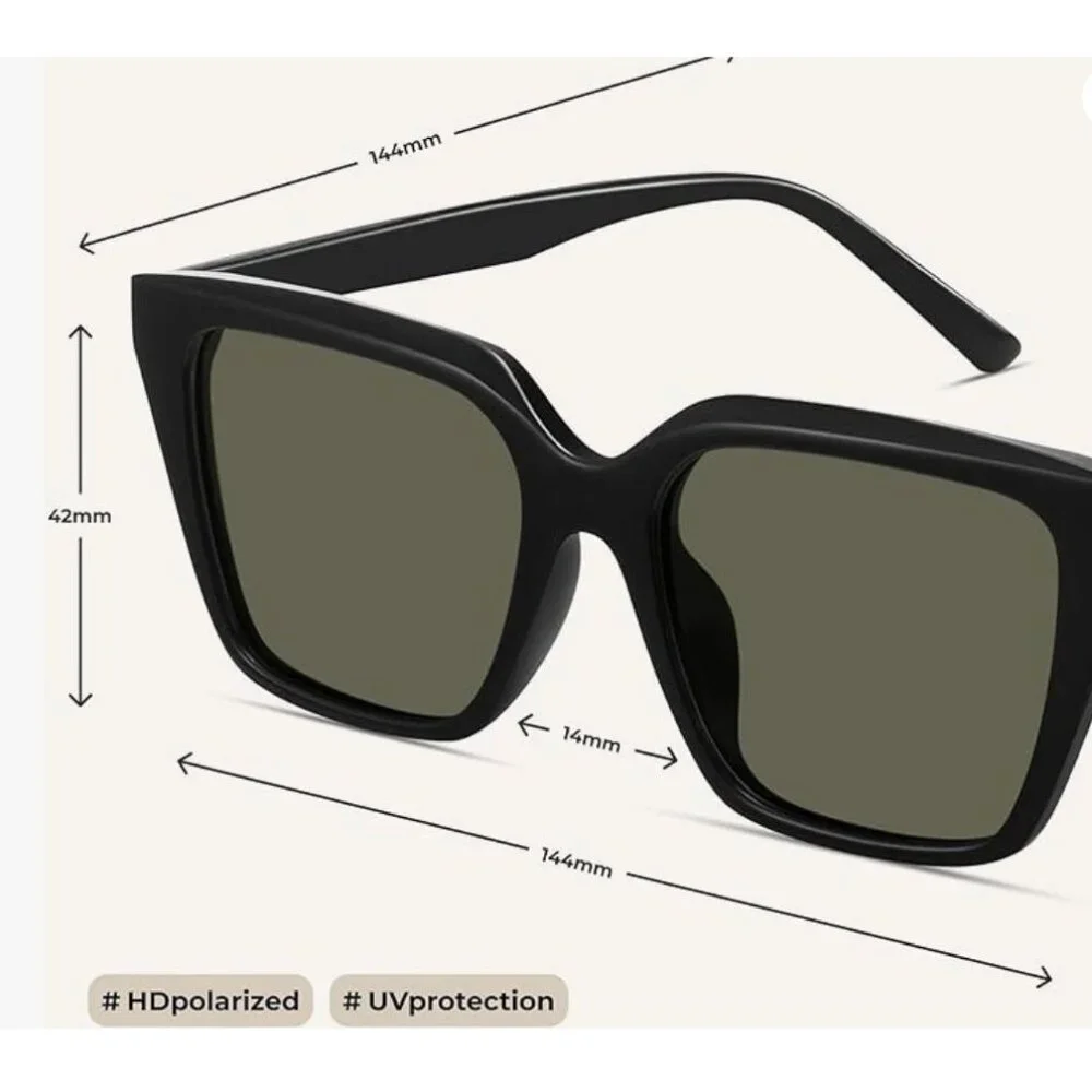 miyya Cat Eye Sunglasses for Women, Trendy Polarized Sunglasses Women, Retro Sun